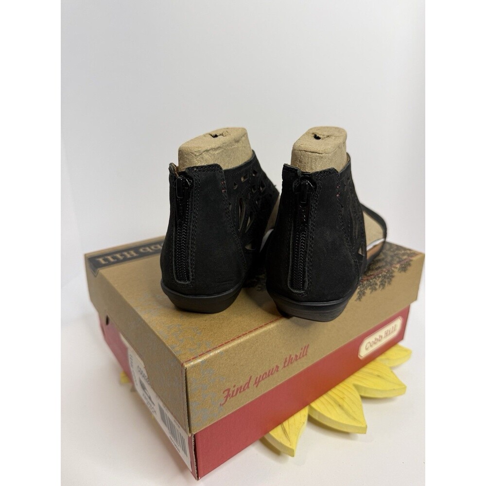 Cobb Hill Jordan CH Black Leather Sandals 7M NIB Comfort Zip Gladiator - Picture 3 of 6
